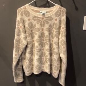 Rachel Zoe size large soft cozy floral sweater excellent condition